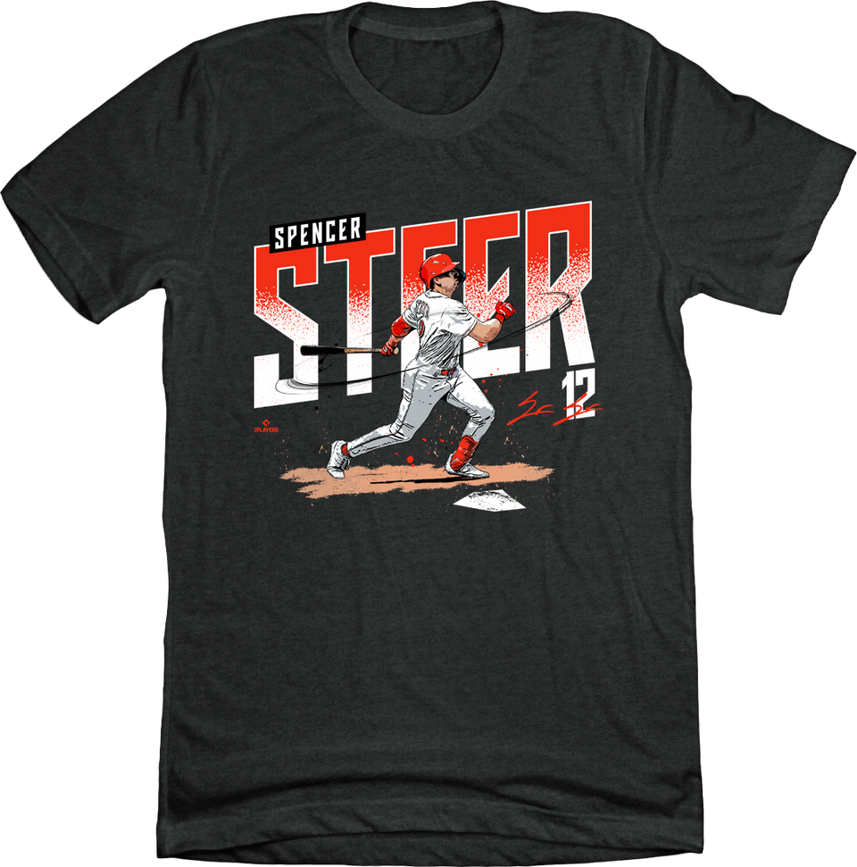 Spencer Steer MLBPA T-shirt Black Cincy Shirts