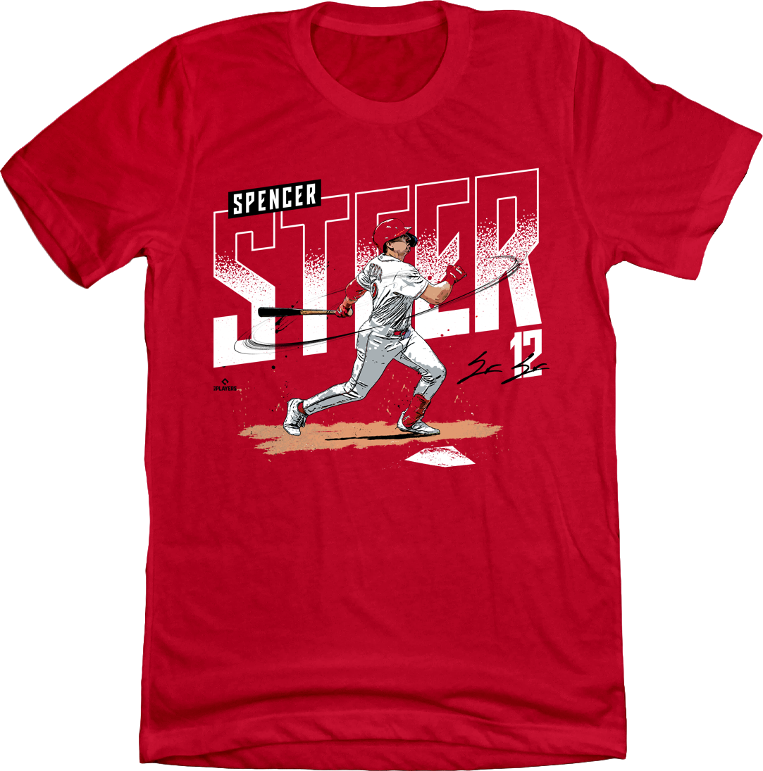 leiderschap dok Veraangenamen Official Spencer Steer MLBPA Tee | Cincy Shirts