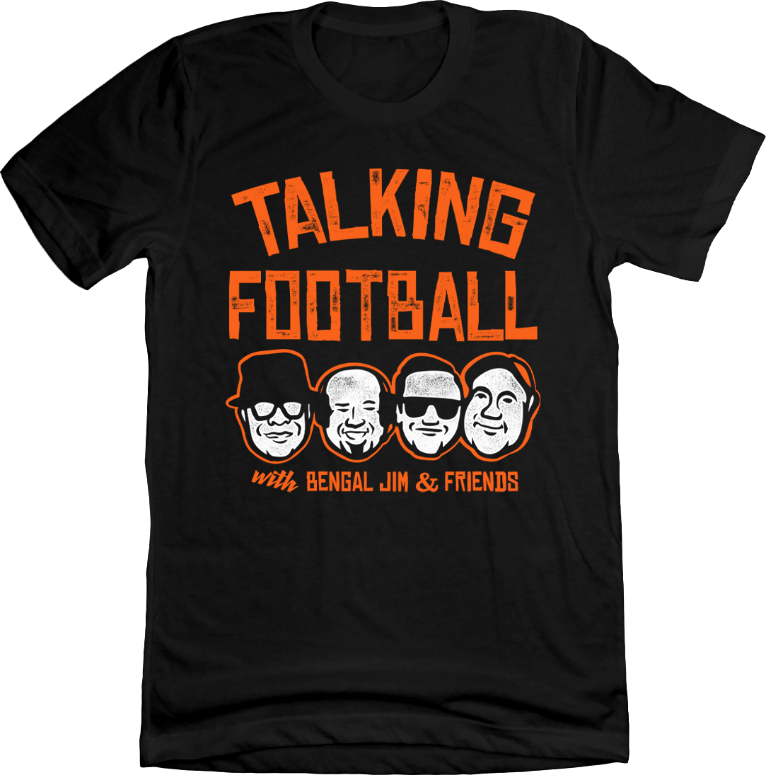 Ken Anderson Foundation Talking Football with Bengal Jim and Friends Logo Tee | Cincy Shirts Unisex T-Shirt / White / 2x