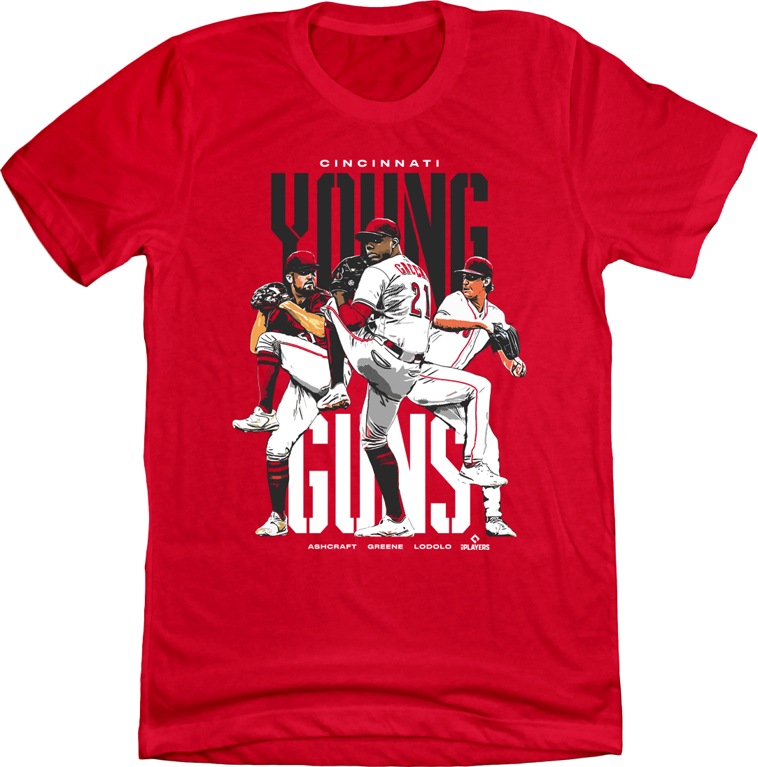 Young Guns Red T-shirt Cincinnati Baseball Cincy Shirts