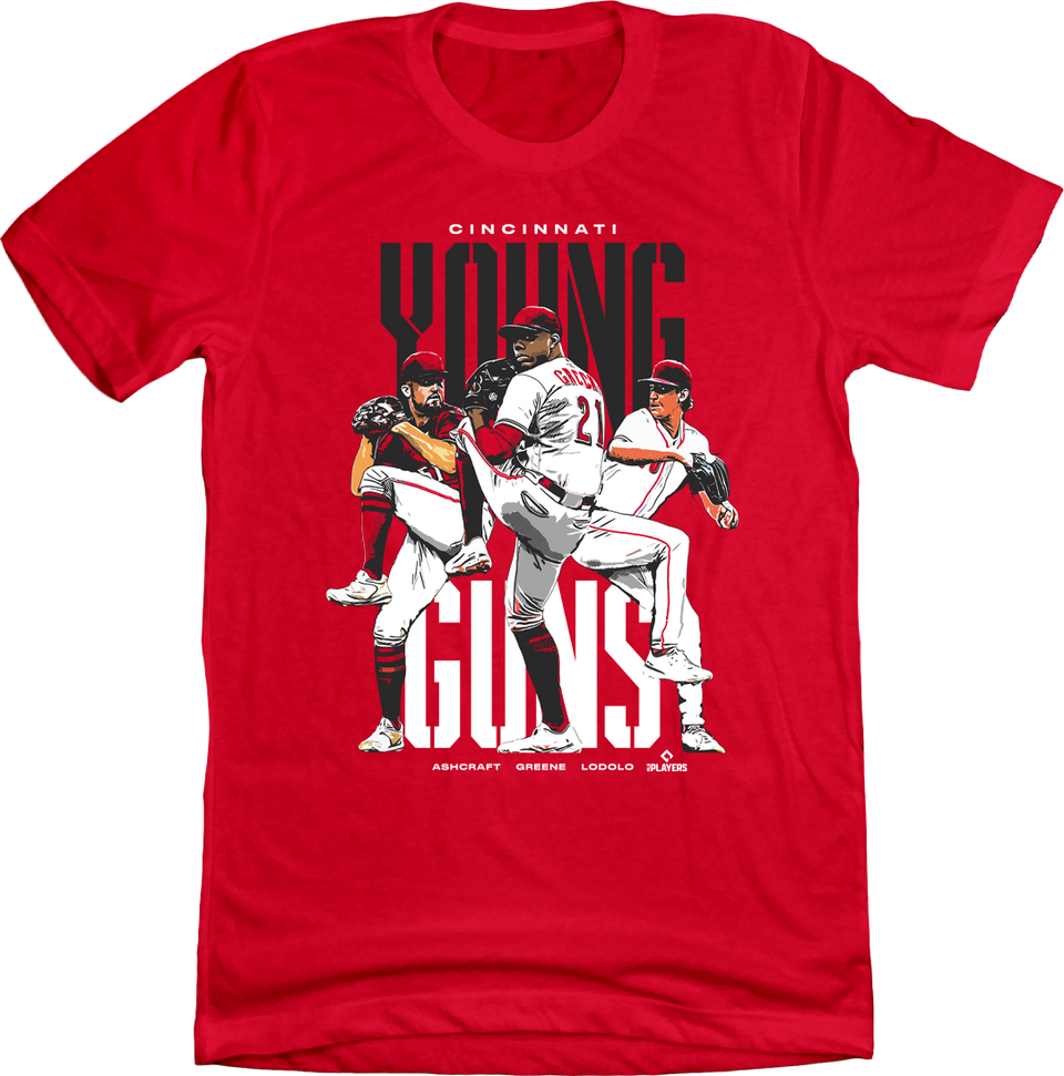 Young Guns Red T-shirt Cincinnati Baseball Cincy Shirts
