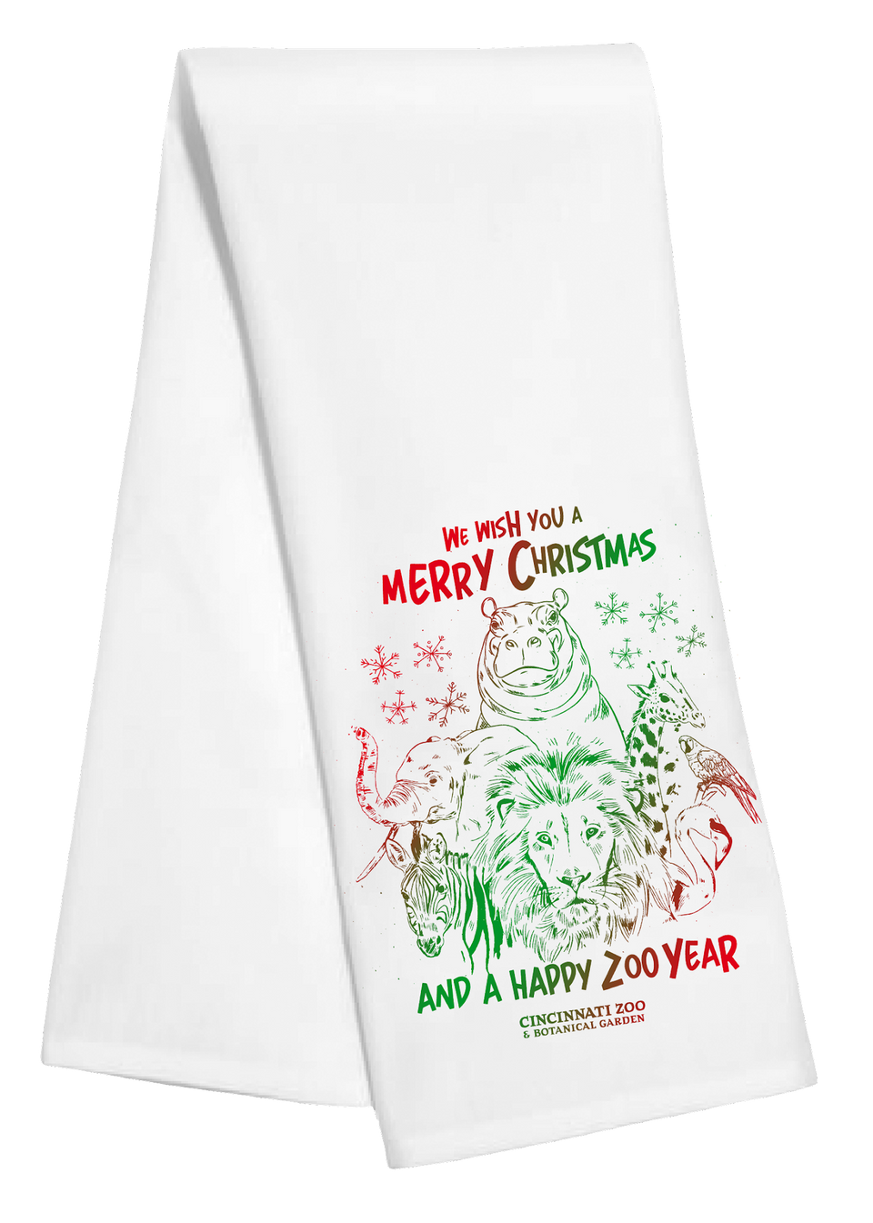 Happy Zoo Year Tea Towel - Cincy Shirts